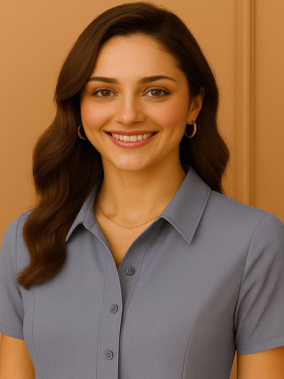 Classic Grey Collared  Mini Dress