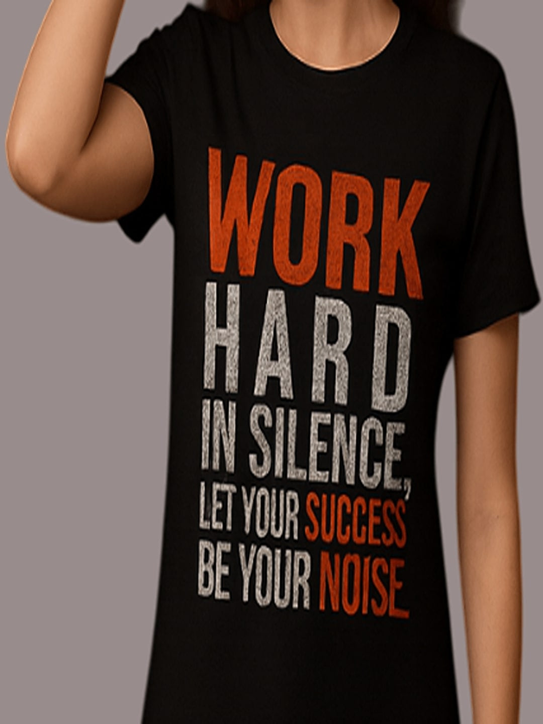 Women Typography Printed Round Neck Cotton T-shirt