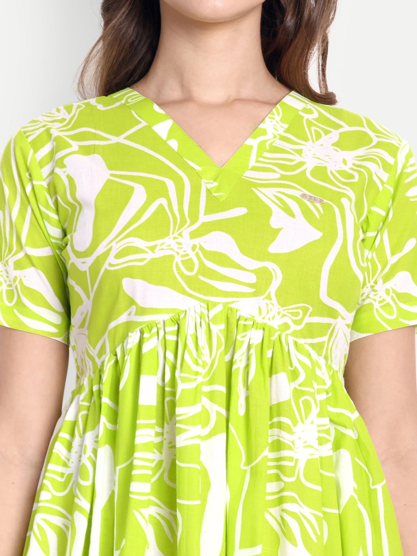 GAB Printed Gathered Dress