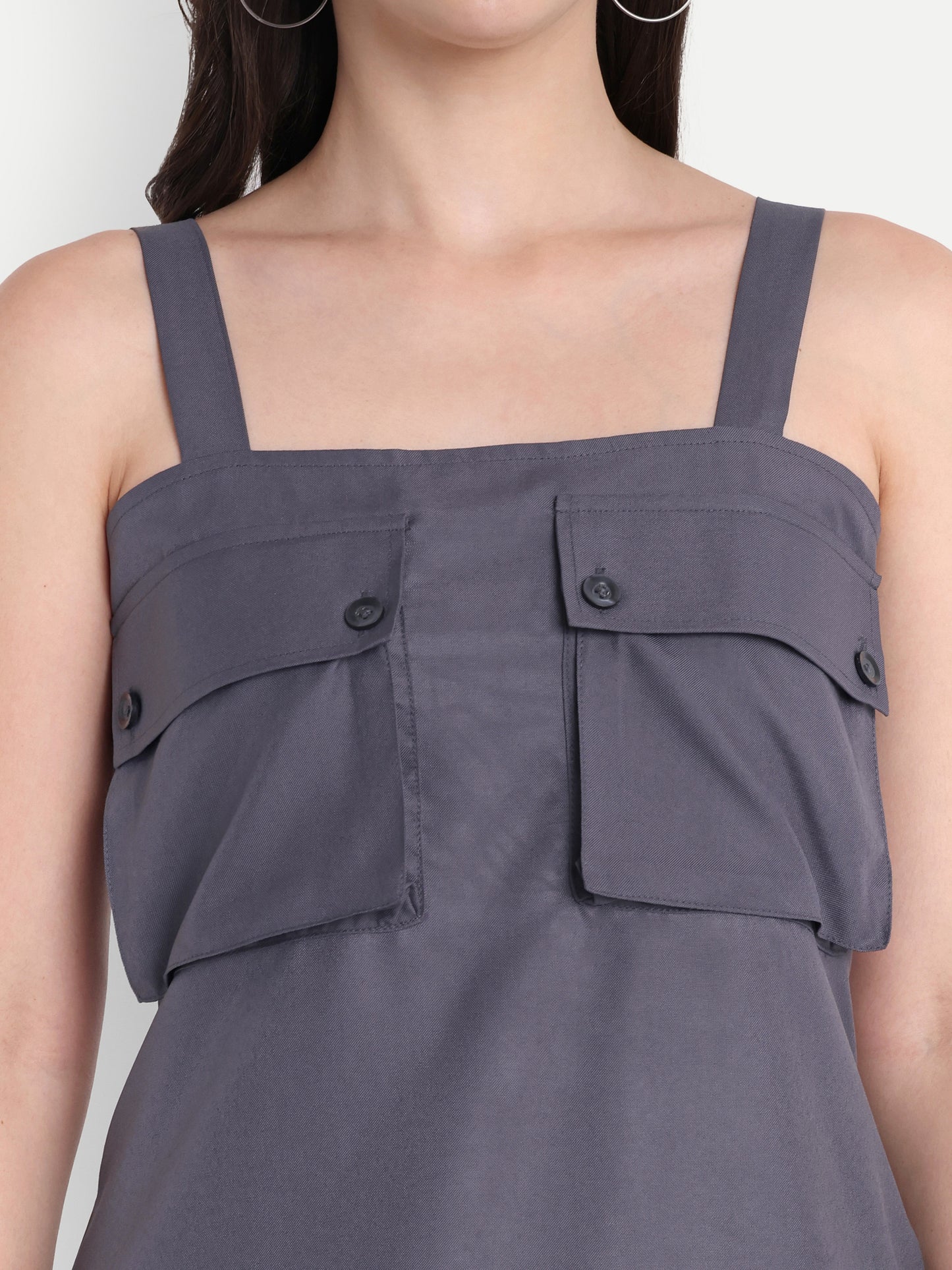 GAB Solid A Line Middi Dress