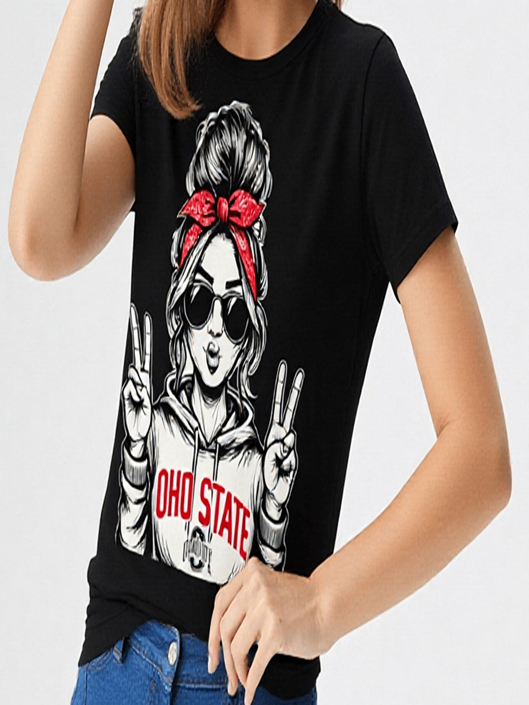 Women Graphic Printed Round Neck Cotton T-shirt