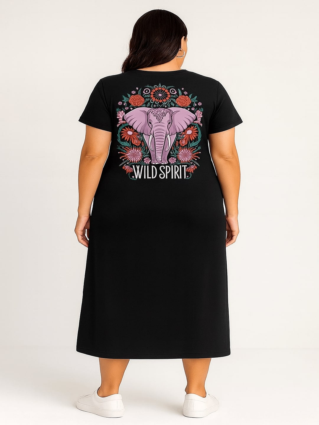 Print T-shirt Midi Dress