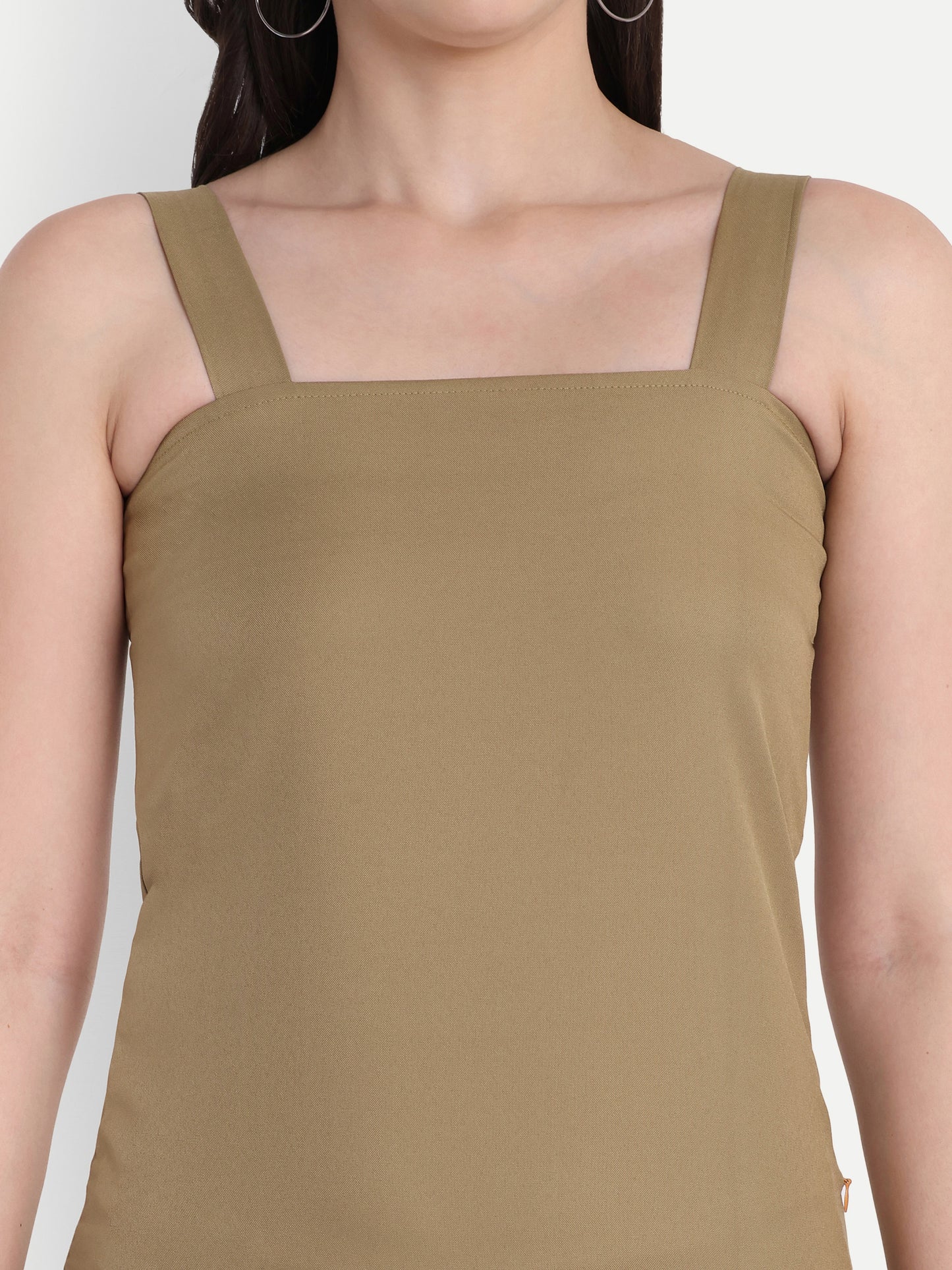 GAB Solid A Line Middi Dress