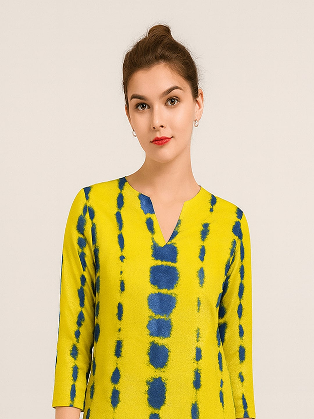 Tie & Dye Printed Pure Cotton Tunic With Trouser