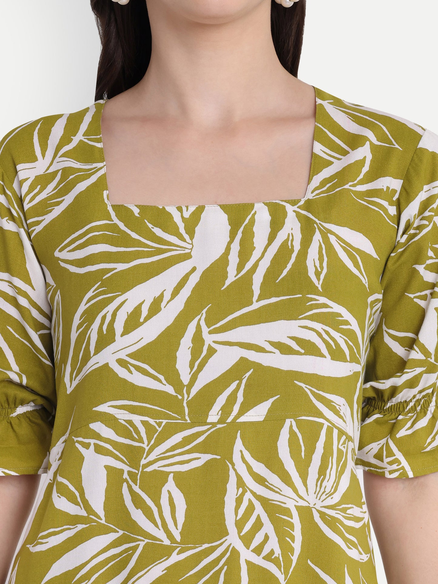 GAB Abstract Printed A-Line Dress