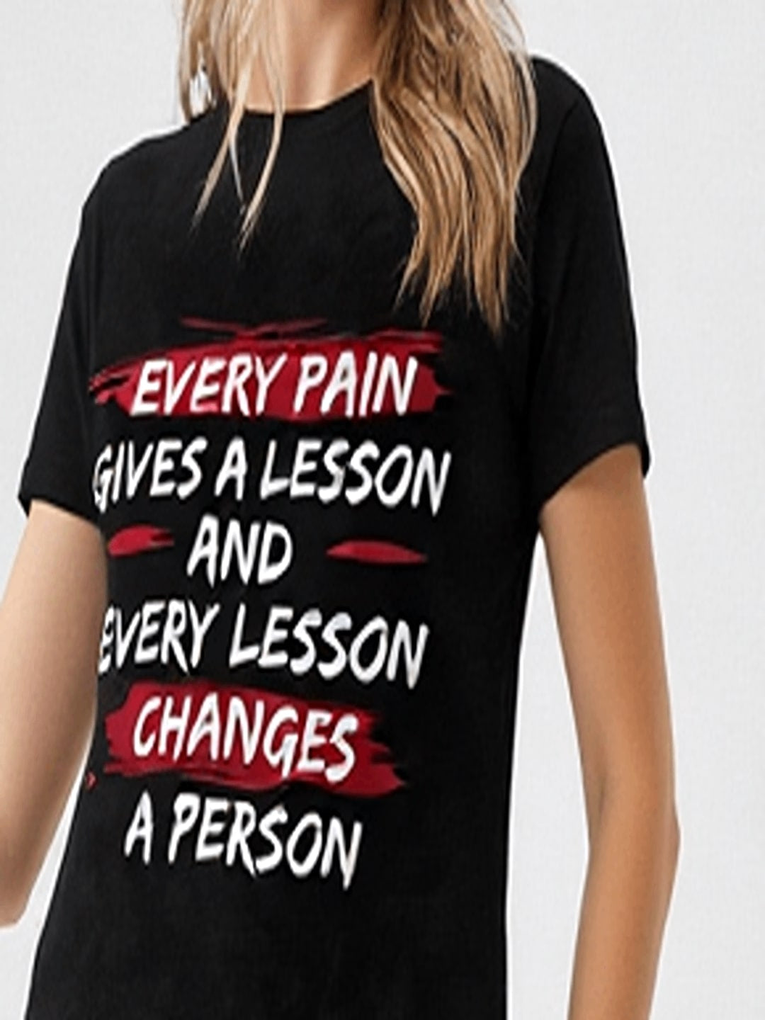 Women Typography Printed Round Neck Cotton T-shirt