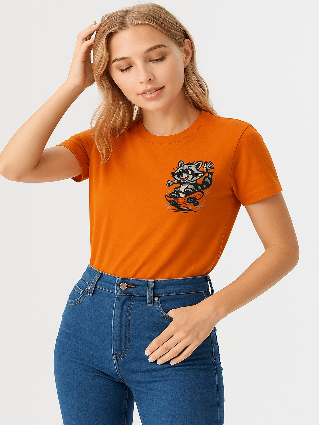 Women Typography Printed Round Neck Cotton T-shirt