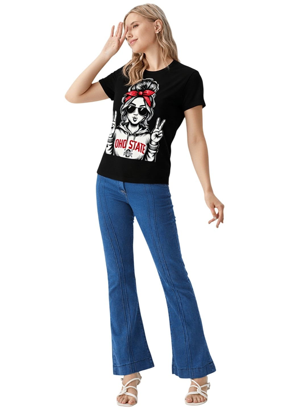 Women Graphic Printed Round Neck Cotton T-shirt