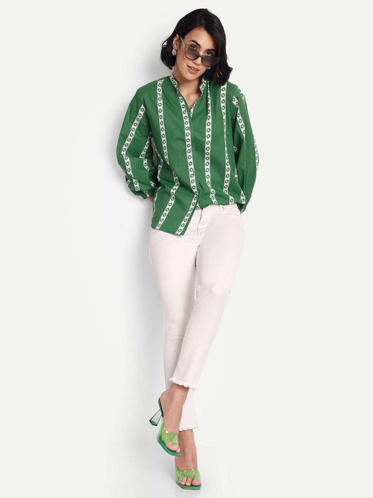 GAB Women Classic   Striped Casual Shirt