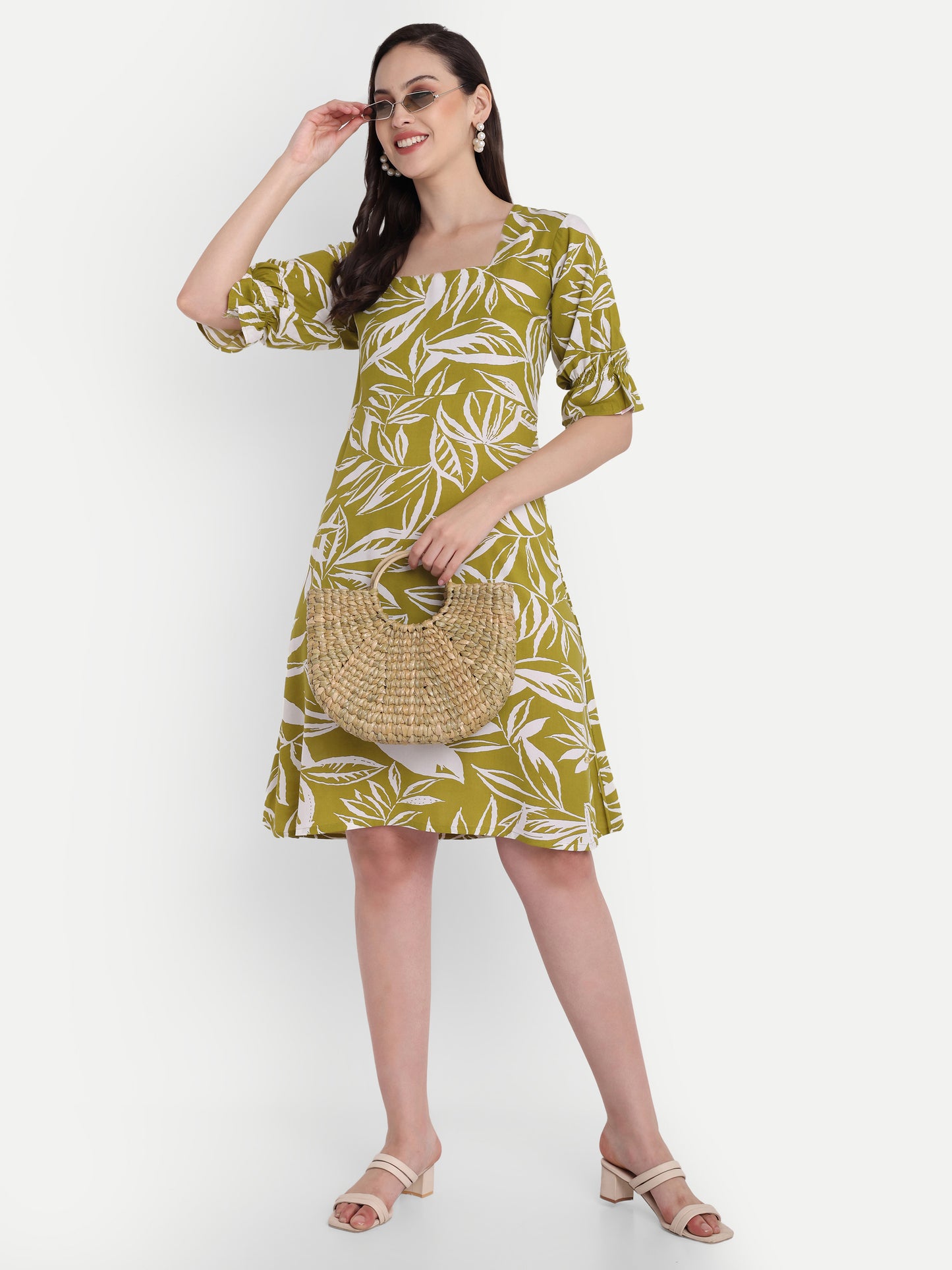 GAB Abstract Printed A-Line Dress