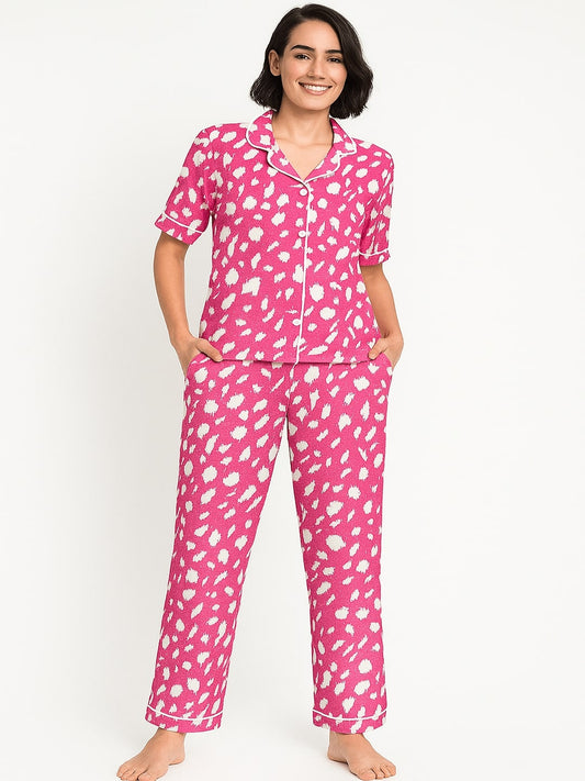 Women Pure Cotton Floral Printed Night Suit