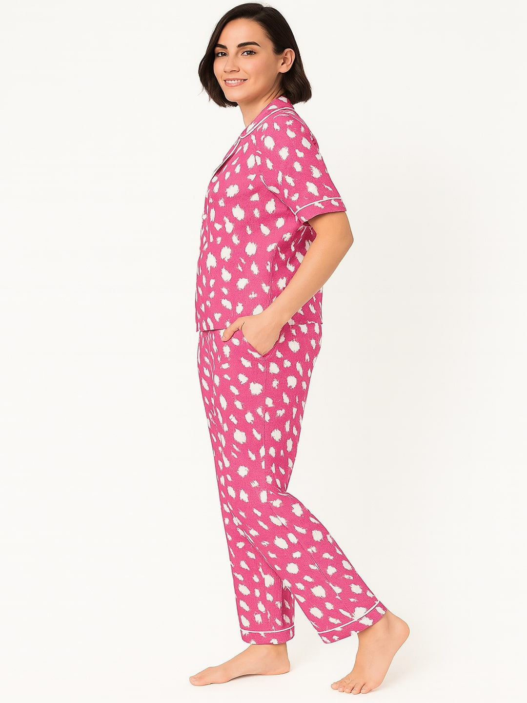 Women Pure Cotton Floral Printed Night Suit