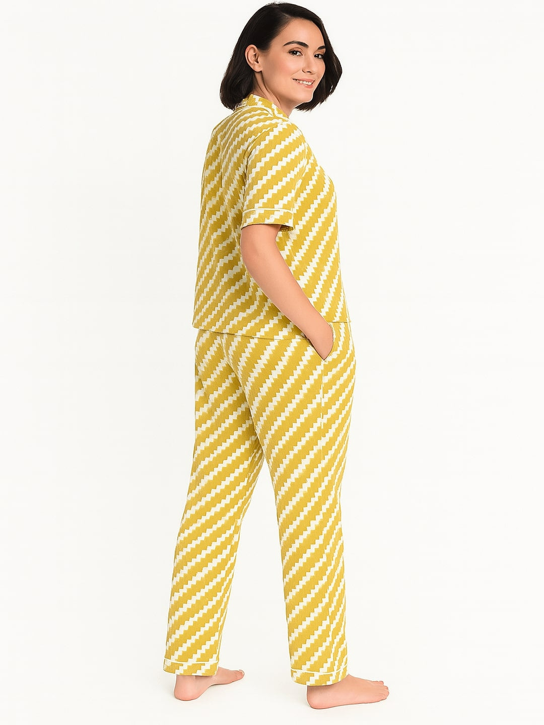 Abstract Printed Pure Cotton Night Suit Set for Adult-Women