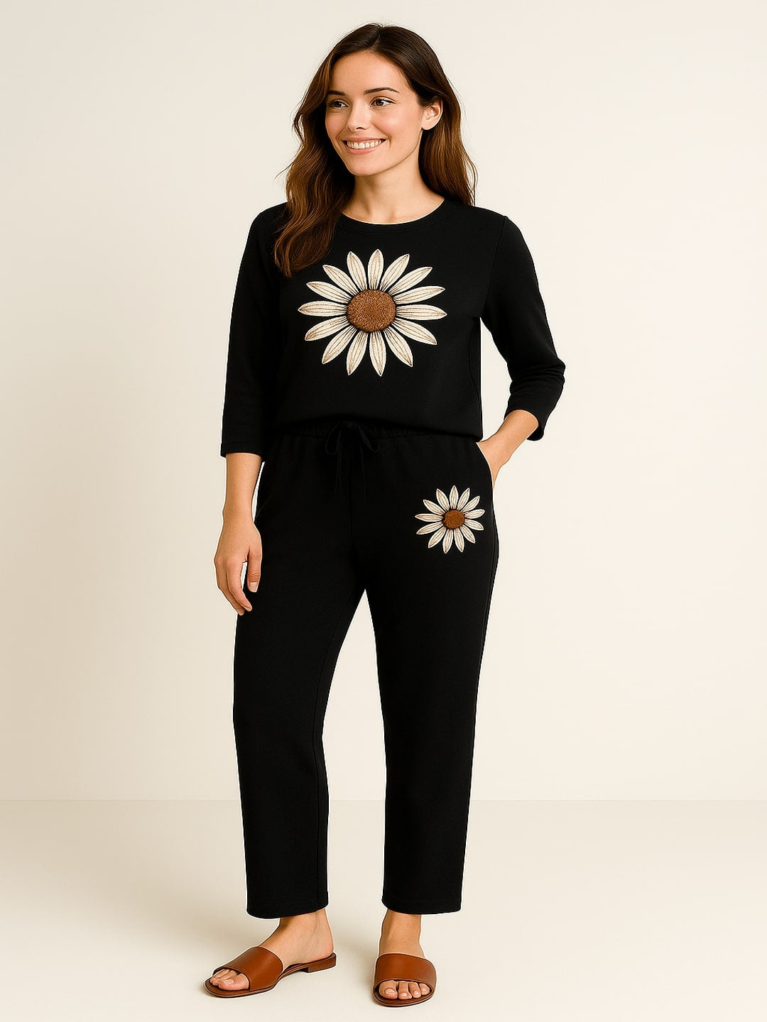 Floral Printed Top With Trouser Co-Ords