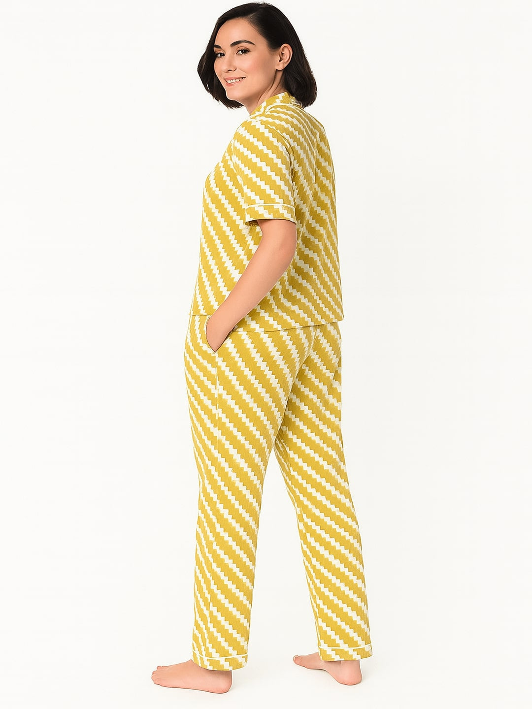 Abstract Printed Pure Cotton Night Suit Set for Adult-Women