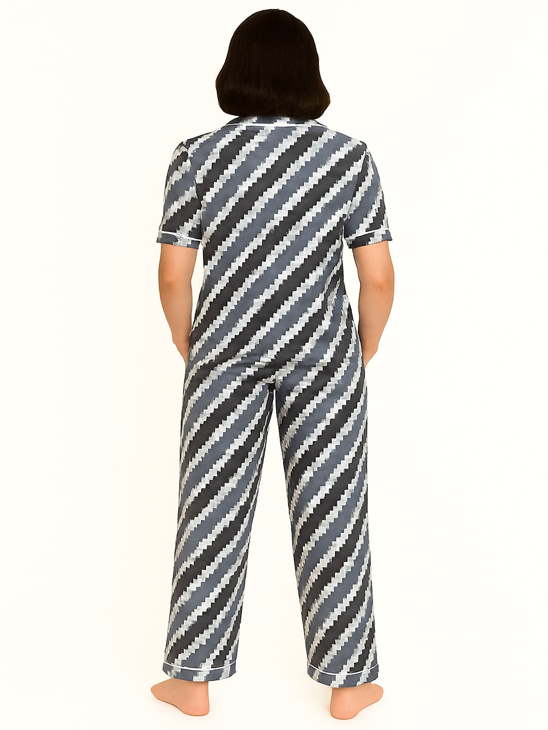 Abstract Printed Pure Cotton Night Suit Set for Adult-Women