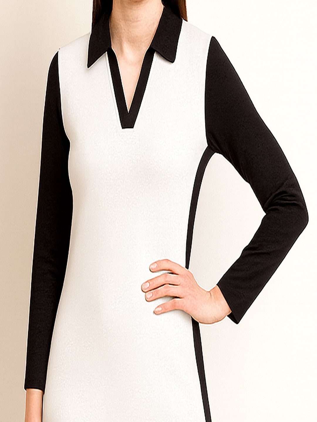 Women Colourblocked Formal A-Line Midi Dress