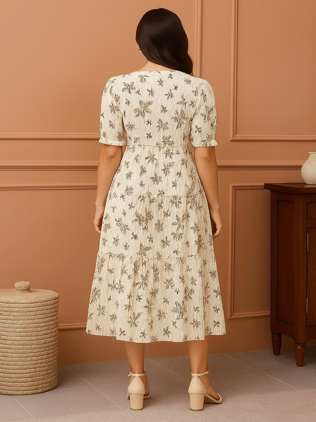 GAB Classic  Cotton Fit & Flare Midi Dress