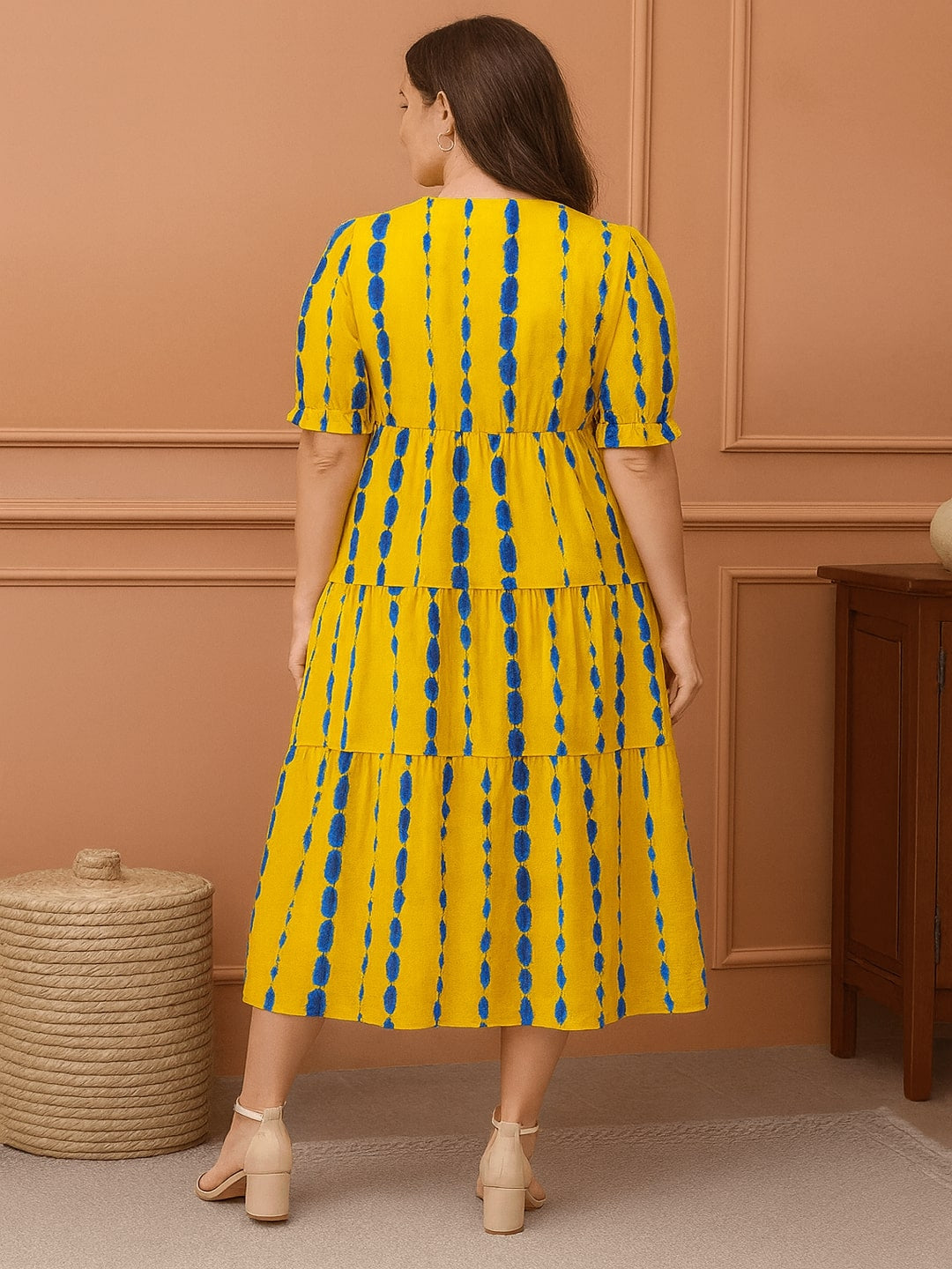 Women Tie & Dye Dyed Cotton Fit & Flare Midi Dress