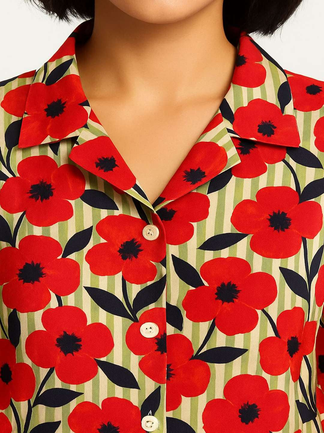 Printed Pure Cotton Shirt Collar Neck Tunic With Trousers Co-Ords