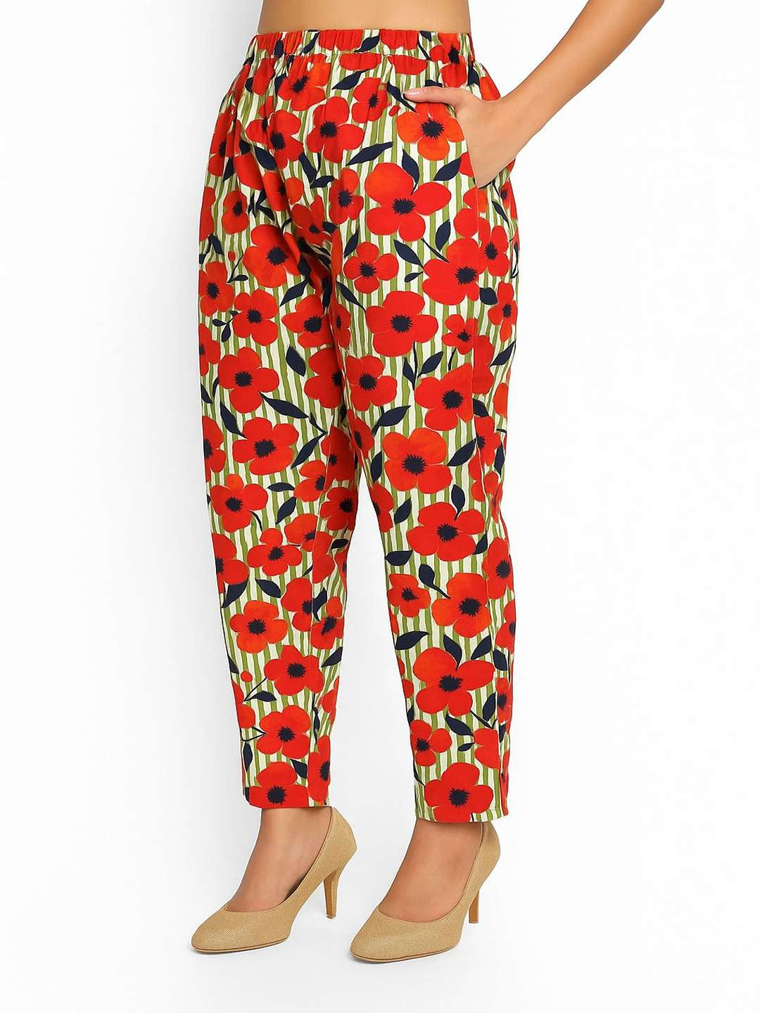 Printed Pure Cotton Shirt Collar Neck Tunic With Trousers Co-Ords