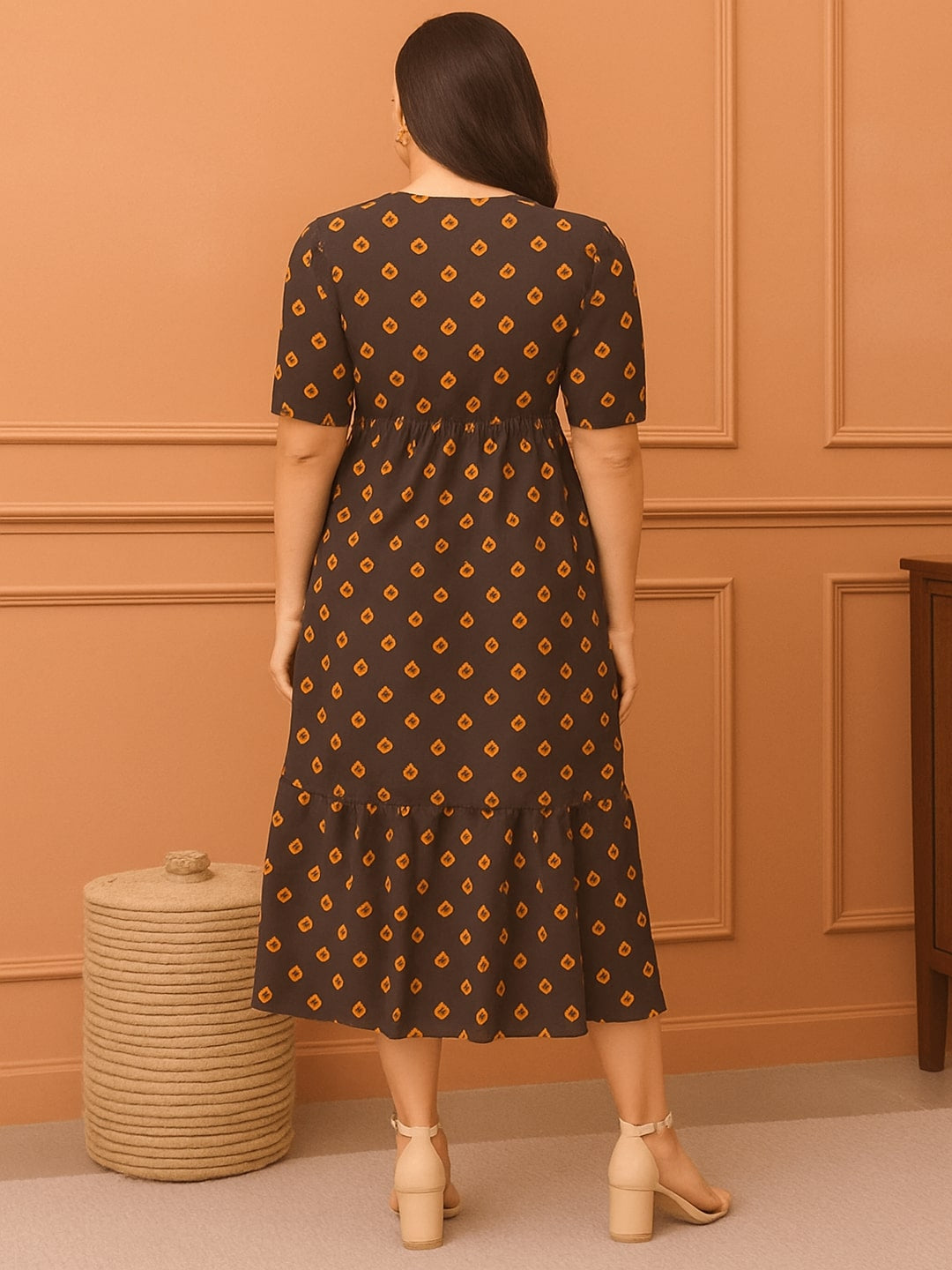 Women Pure Cotton Fit & Flare Midi Dress