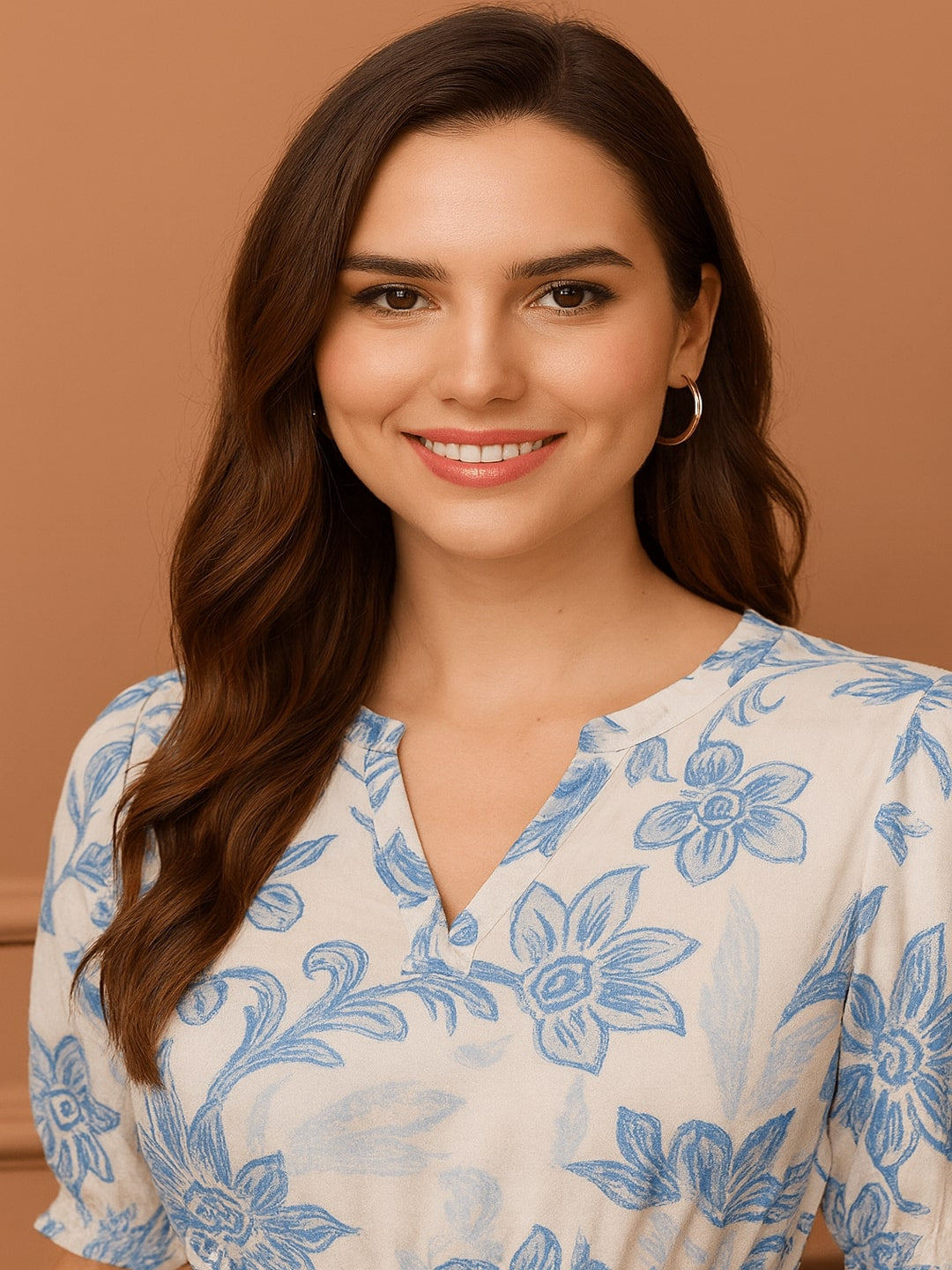 Floral Women Floral Printed Tiered A-Line Midi Dress