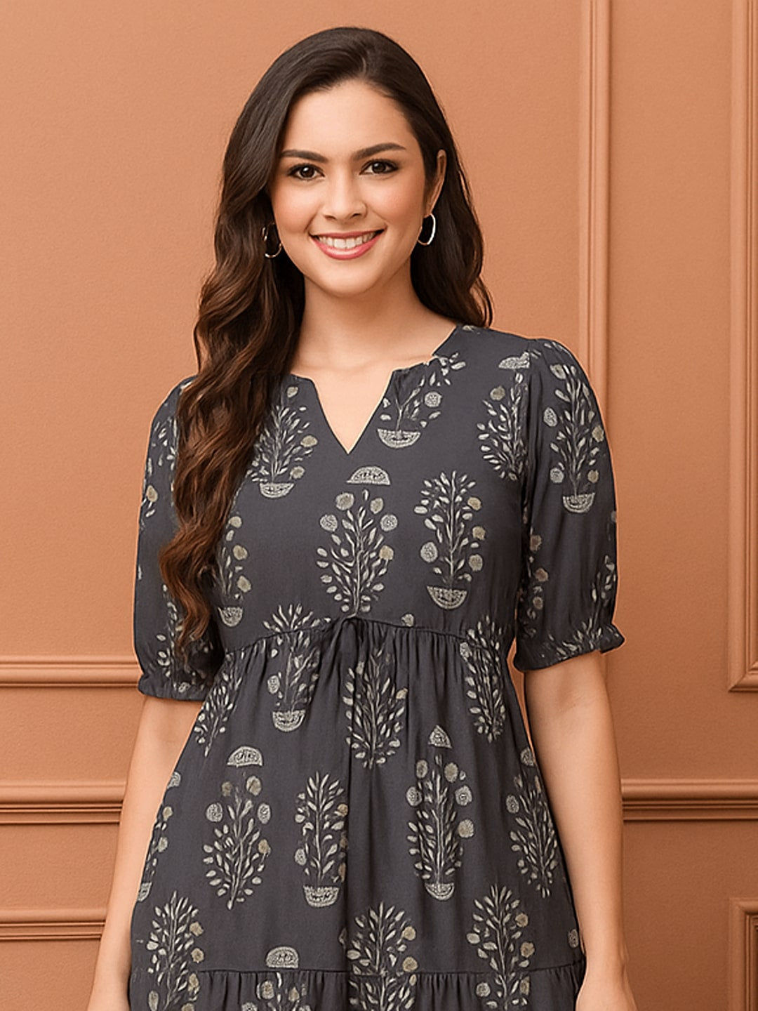 Women Pure Cotton Fit & Flare Midi Dress