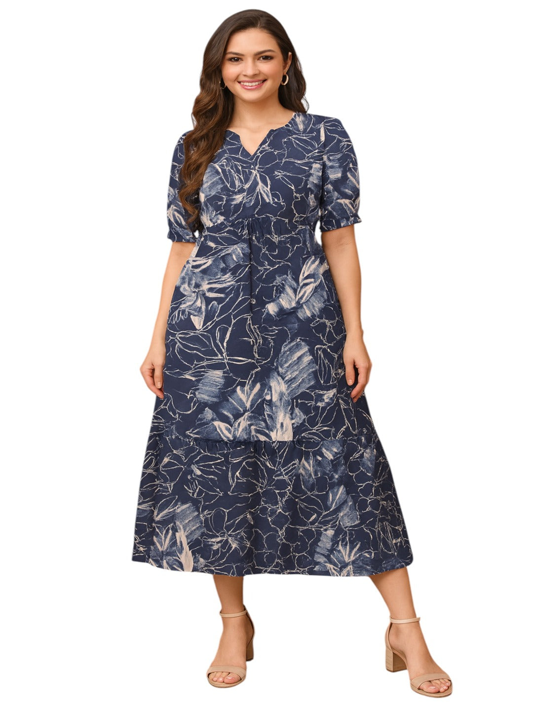 GAB Classic  Cotton Fit & Flare Midi Dress