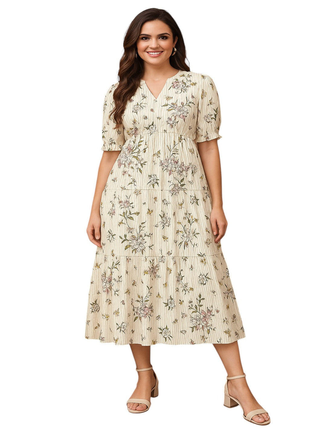 GAB Classic  Cotton Fit & Flare Midi Dress