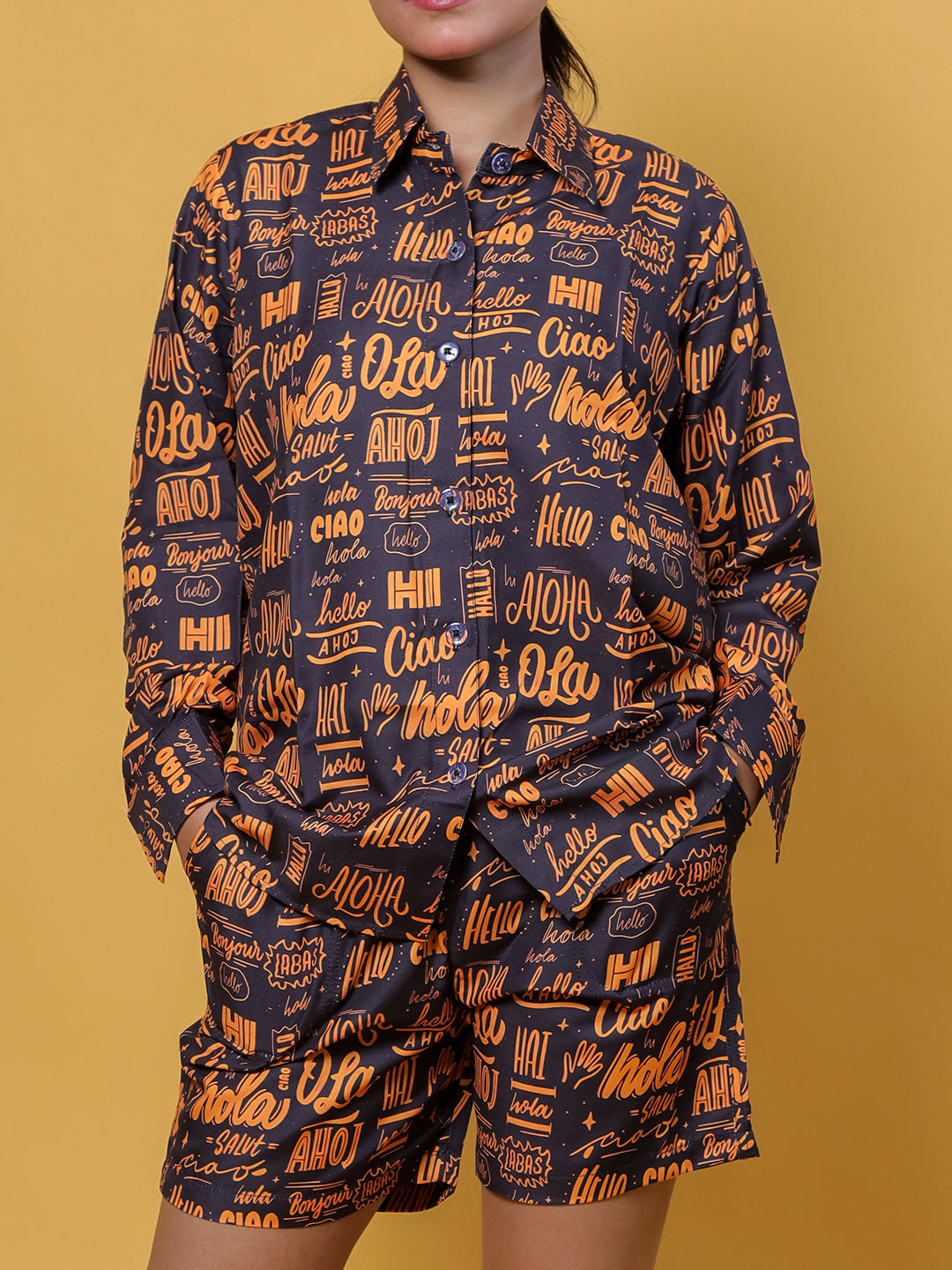 GAB Printed Shirt&Shorts Co-Ord Set