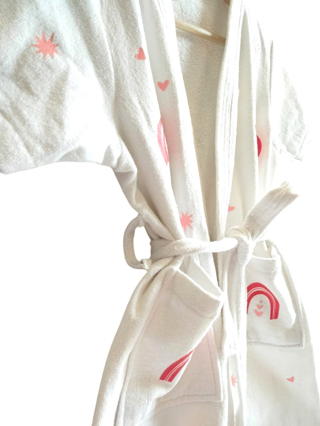 GAB Kids Printed Pure Cotton Shawl Neck Bath Robe With Belt
