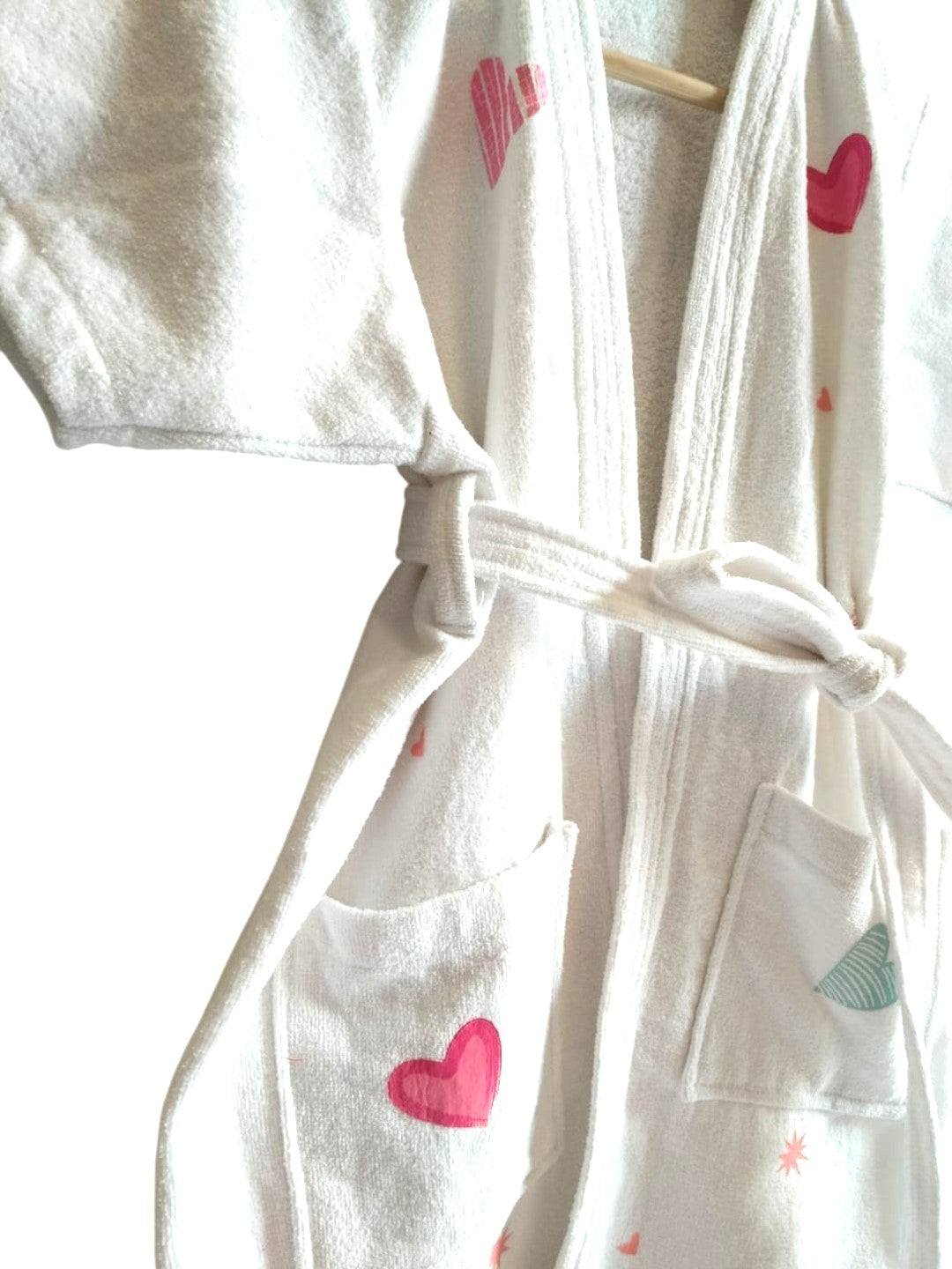 GAB Kids Printed Pure Cotton Shawl Neck Bath Robe With Belt
